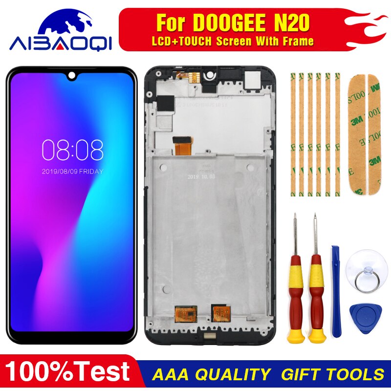 Neue Original Touchscreen LCD Display Für DOOGEE N20 Y9 Plus Mit Rahmen Ersatz Teile + Zerlegen Werkzeug + 3M Klebstoff