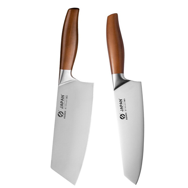 Roestvrij Staal Japanse Keukenmes Hakken Dual-Purpose Koksmes Slagersmes Slagersmes Vlees Cleaver Koken Gereedschap: Style B-C