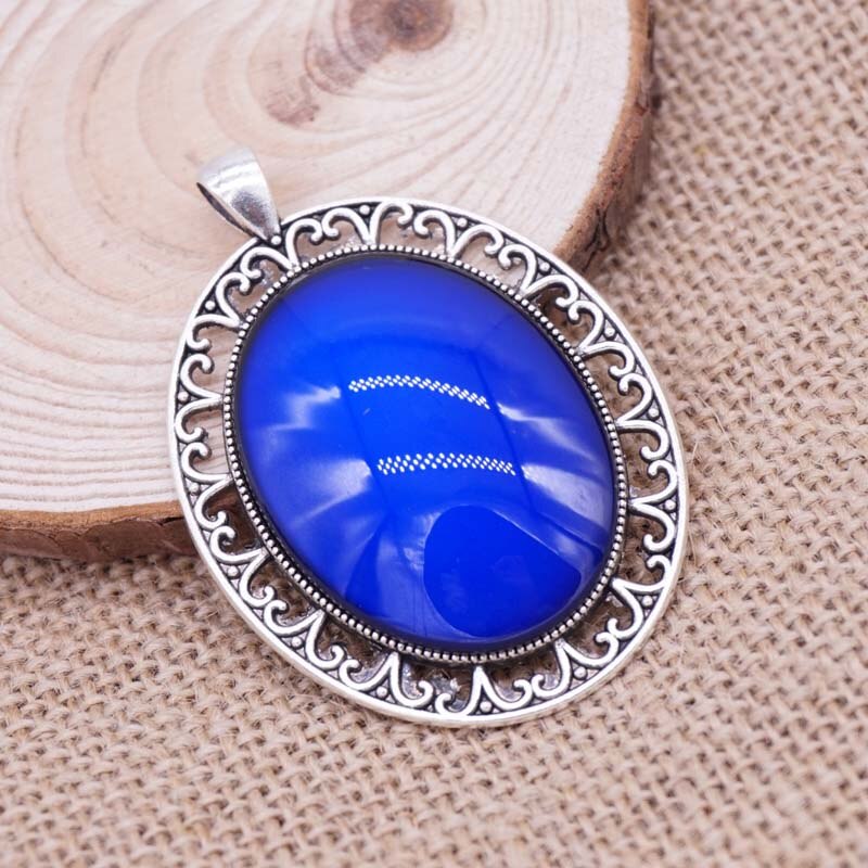 Unique! Newest Round Alloy Pendant Changing Color According To Temperature Mood Necklace Pendants: 4