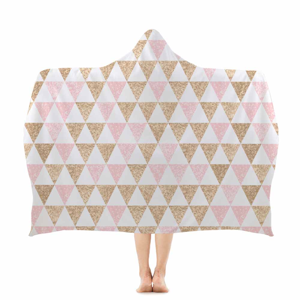 Miracille pink hjerte slidstærkt hætteklædte bøhmen geometrisk badeværelseshåndklæde med hætte spot rejse strandhåndklæde til piger børn: 002 / 150 x 130