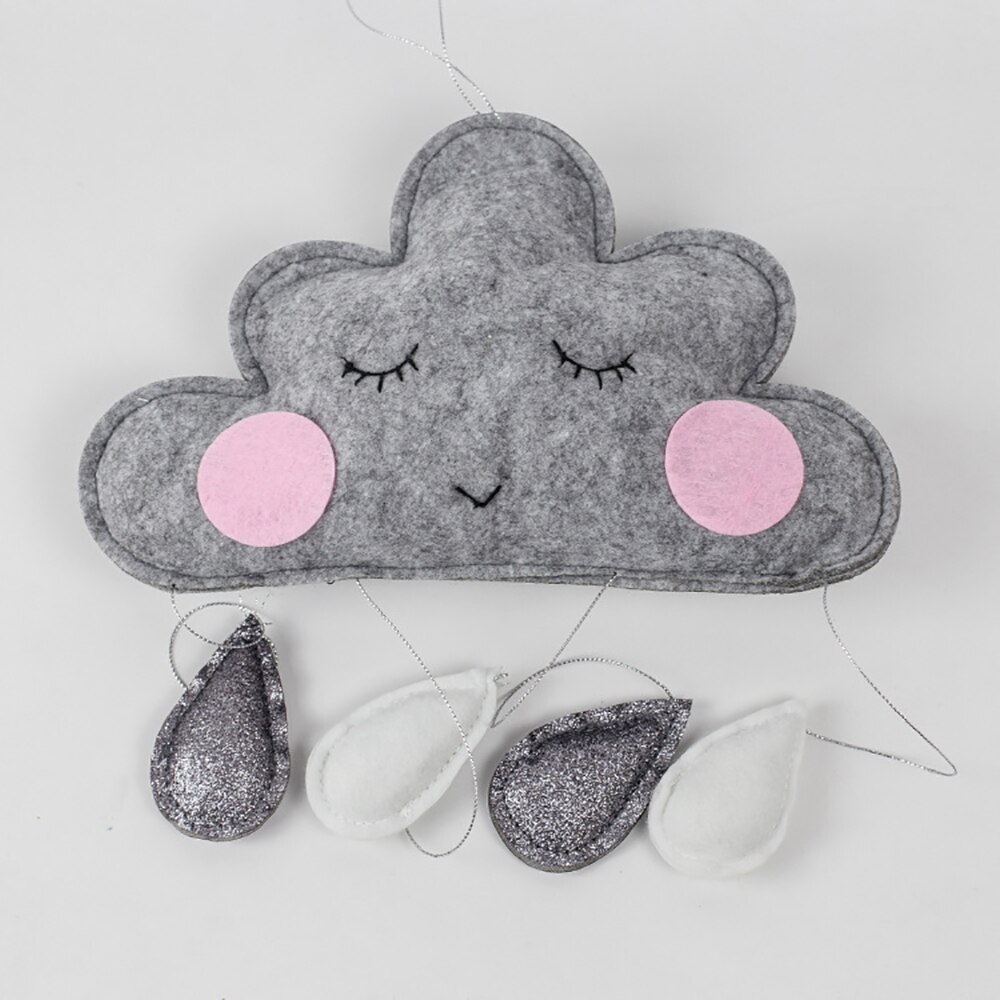 Nubes sonrientes para niños, habitación de bebé con viento nórdico, guardería, hogar, nube, gota de lluvia, adhesivos para Mural o pared, , accesorios de decoración del hogar: B