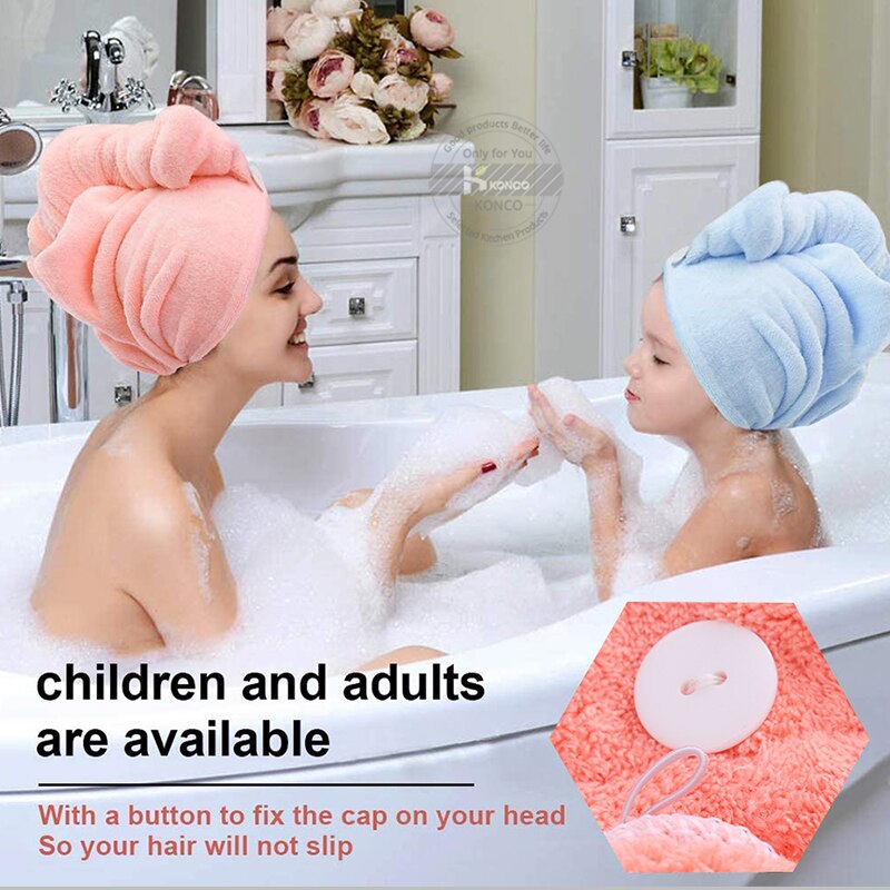 1pc Microfiber Hair Towels Wrap for Women Curly Hair Spa Turban Rapid Hair Drying Towel Bath Shower Cap Quick Dry Towel for Head