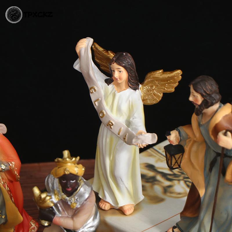 1 Set Kerststal Set Kerst Baby Jesus Kribbe Kerk Katholieke Decor Standbeeld