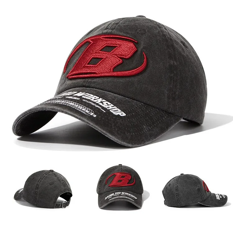 Berretto da baseball lavato Cappello a tesa larga Viso che dimagrisce Circonferenza della testa grande Coppia Berretto in rete di pizzo traspirante di marca alla moda