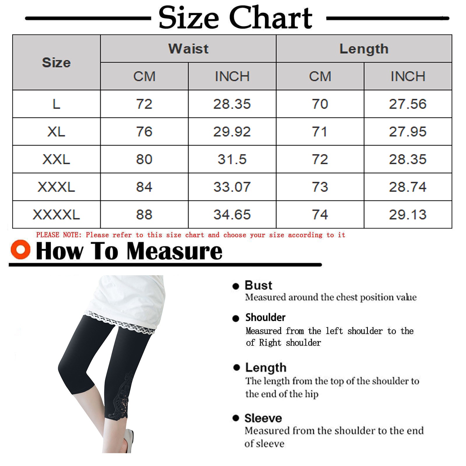 Damen Sommer Spitze Leggings - 3/4 Länge Crop Caprihosen - Hoher Spandex Fitness Hosen