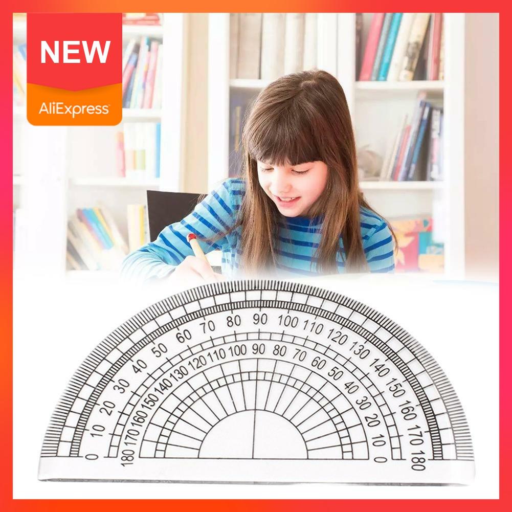 Single Semicircular Protractor Transparent Plastic Painting Tool Ruler Measuring Triangle Tool Protractor Angle Student N3Z7
