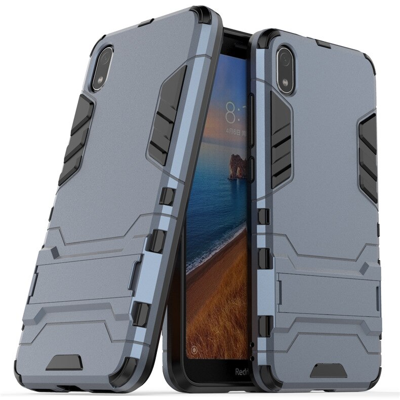 Case for Xiaomi Redmi 7A Case for Redmi 7A Robot Armor Rubber Bumper Shockproof Hard Phone Cover Stand Holder