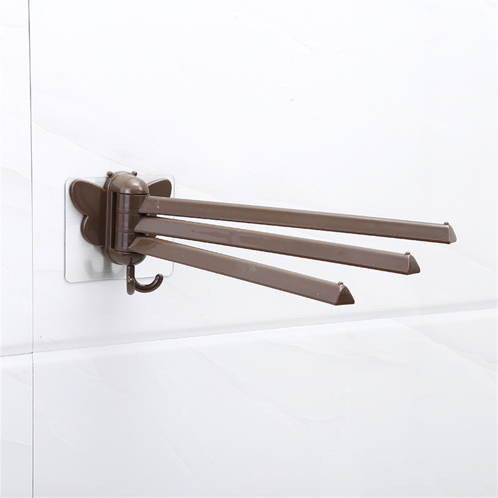 Creatieve Swivel Handdoekenrek Punch-Gratis Wandmontage Handdoek Opslag Houder Eenvoudige Installatie Boog Handdoek Stand Opvouwbare XHC88: Coffee