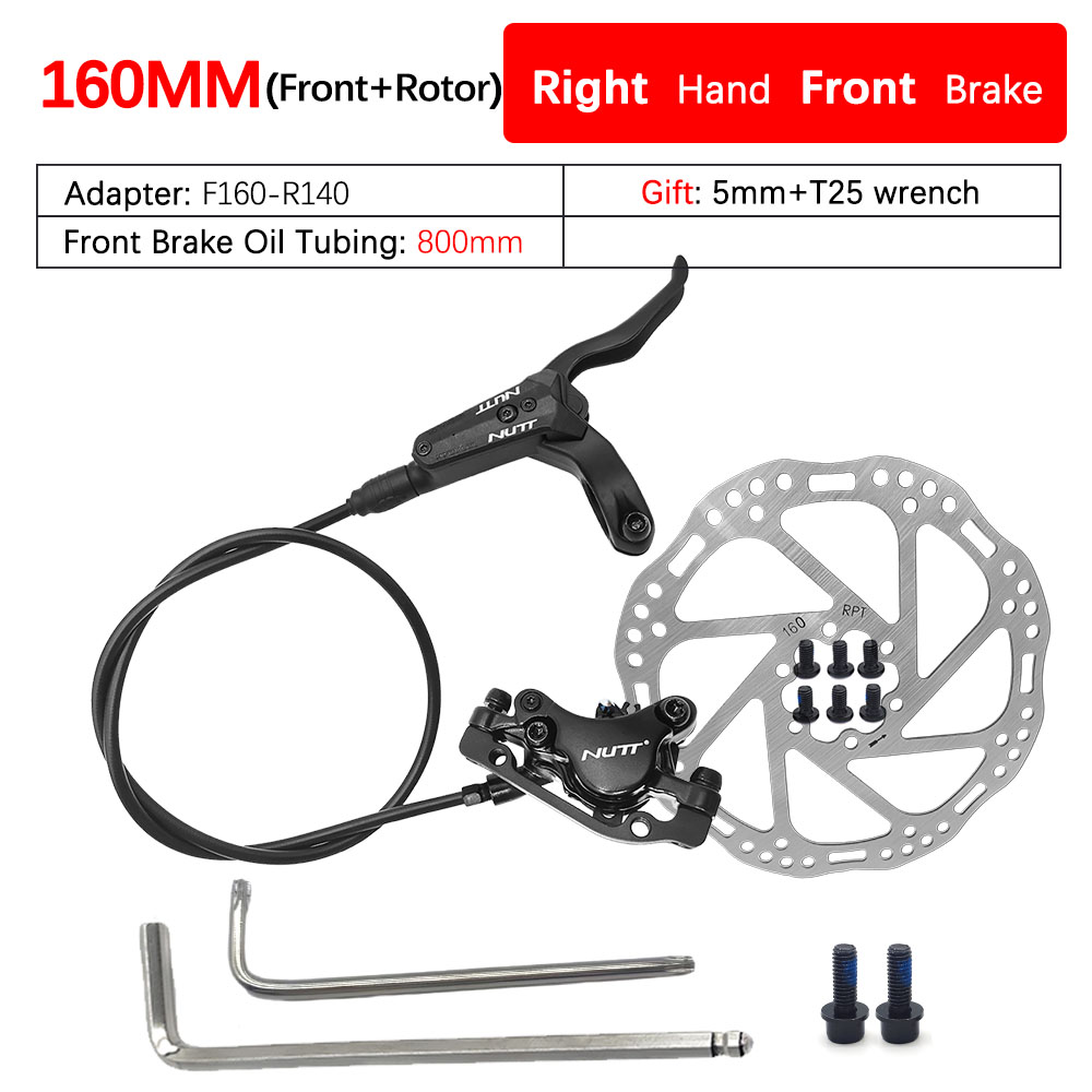 NUTT freno hidráulico A2 MTB bicicleta discos de aceite palanca 2 pistones 160MM 180MM Rotor pinza delantera trasera izquierda derecha para piezas de bicicleta: Verde claro