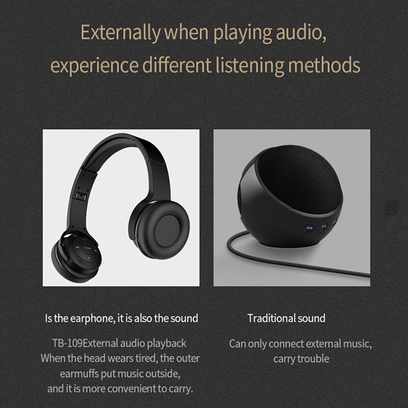 Head-Mounted Bluetooth Headset Stereo Headset 2-In-1 External Amplifier External Speaker Headphone