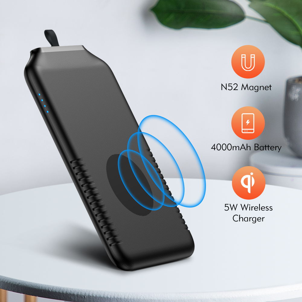 Bezprzewodowa ładowarka 4000mAh moc Bank dla iPhone 11 XS Max Samsung moc Bank rodzaj-c ładowarka USB bezprzewodowy zewnętrzny Bank baterii
