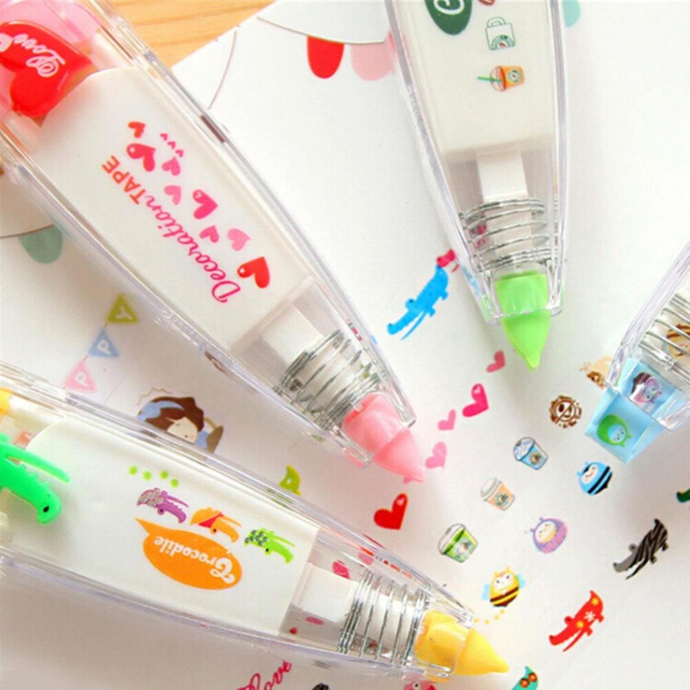 Cinta de corrección decorativa de 4 colores, novedad, suministros para oficina escolar, Corea, cordón para etiquetas clave, firmar para estudiantes, 1 Uds.