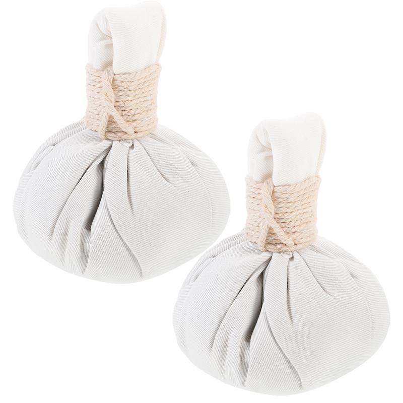 Bolsas de hierbas chinas para masaje de Spa, bolas de masaje a base de hierbas, bolsas de calentamiento, bolas de masaje tailandés, bolas de compresión de baño, 2 uds.
