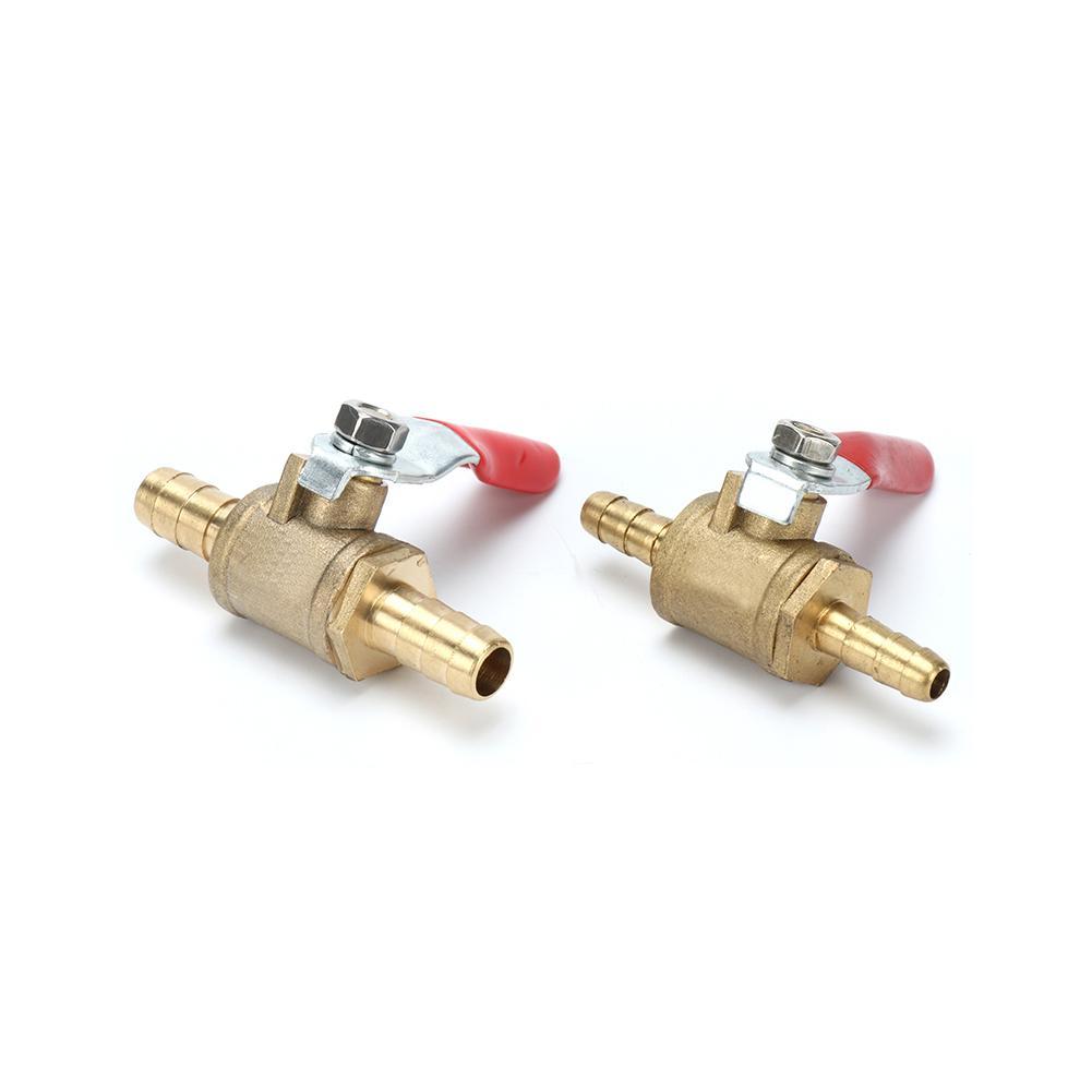 10mm Hose Barb Inline Brass Water Oil Air Gas Fuel Fittings Valve Connector Controller Shutoff Pneumatic Pipe Ball Line D2A3