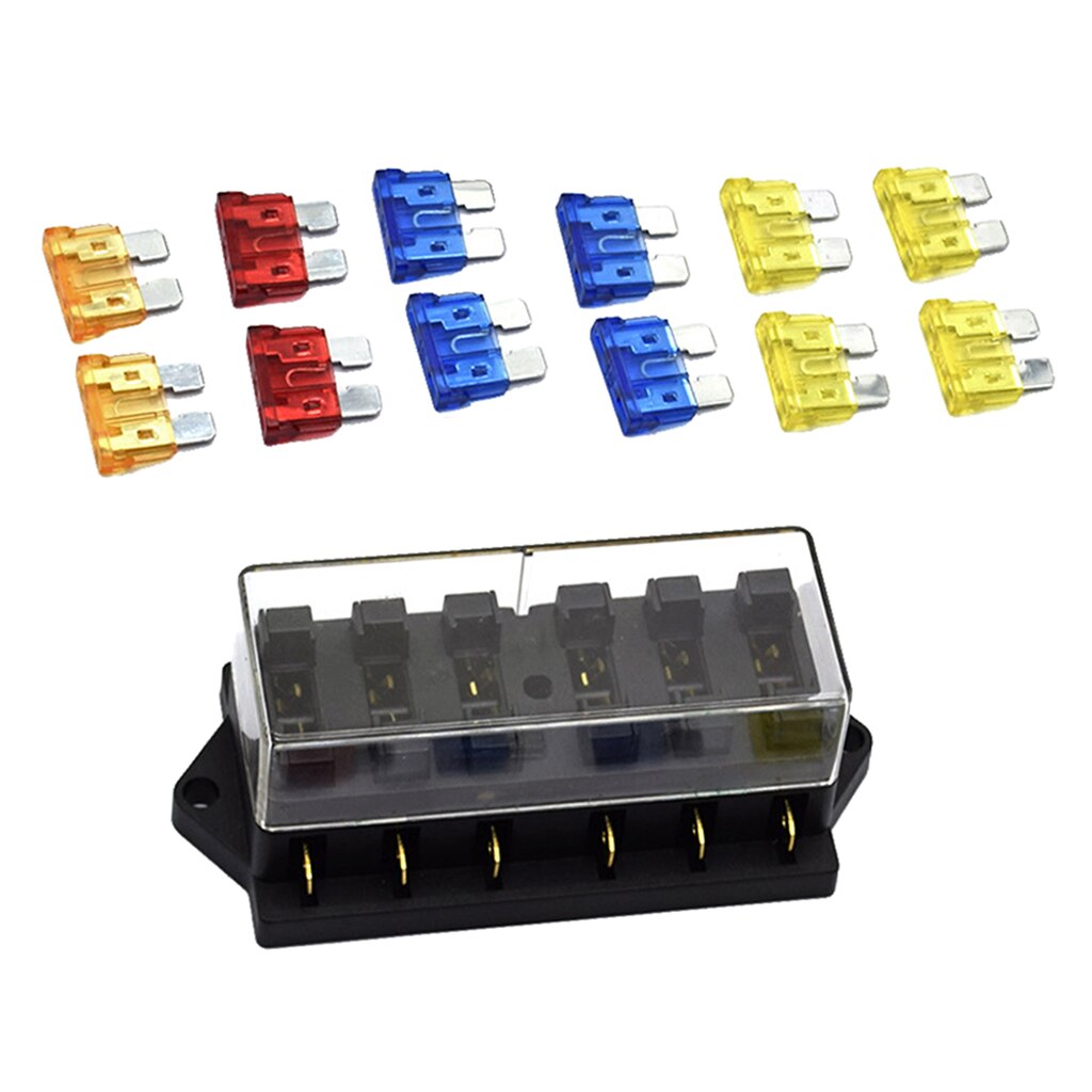Auto 6 Way Blades Circuit Fuse Box Block for Vehicle SUV Mini Waterproof