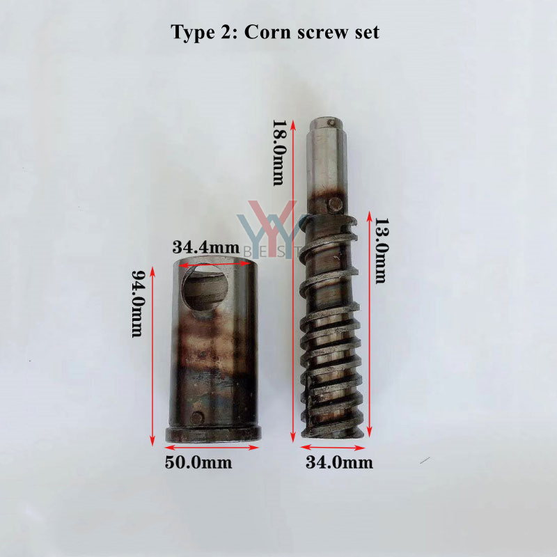 Máquina de inflado de granos de arroz y maíz, extrusora de alimentos, tornillo de palo hueco retorcido, manga de tornillo, piezas del eje de la máquina de aperitivos de arroz: Castaño