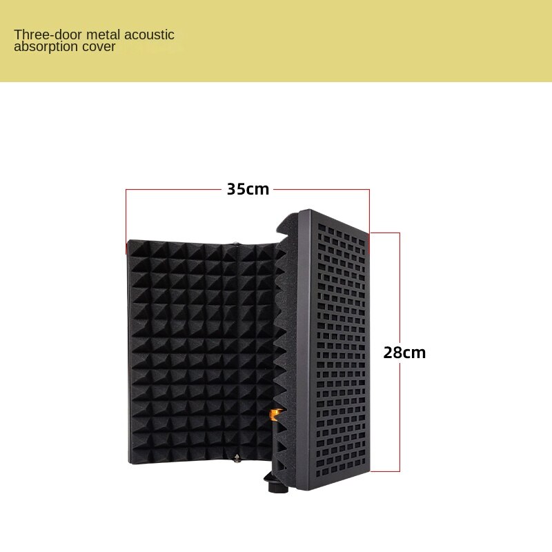 Kit de protection d&#39;isolation de Microphone, bouclier d&#39;isolation de Microphone Compact avec support de micro de bureau, réflecteur de mousse insonorisant pour micro: 3Pinel