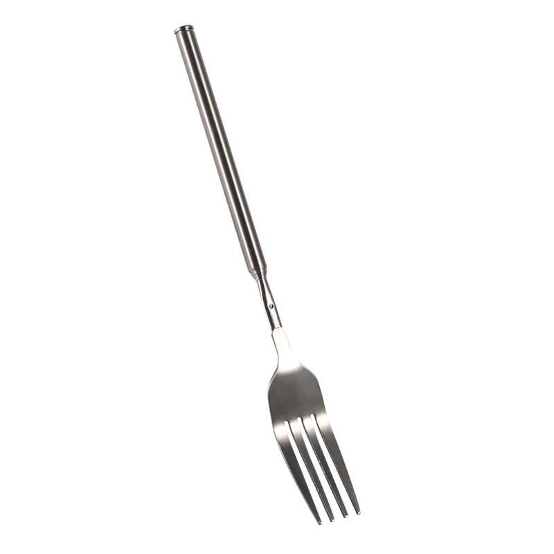 Retro Fork BBQ Telescopic Extendable Dinner Fruit Dessert Long Handle Fork Stainless Steel Cutlery Fork Tableware