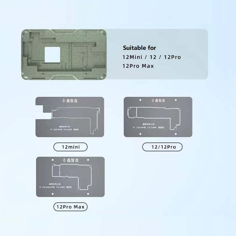 14in1 MasterXu XinzhiZao XZZ V10 V14 BGA Reballing Kit Planting Tin Template Middle Frame for iPhone X XR Xs 11 12 13 Pro Max
