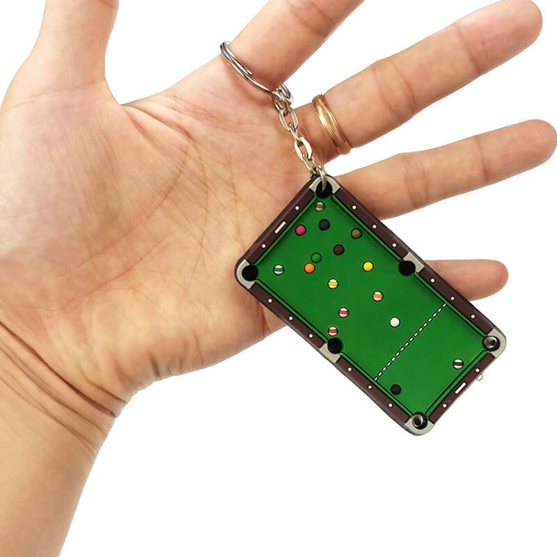 2 st mjukt gummi snookerbord nyckelringar biljardbord tillbehör porslin