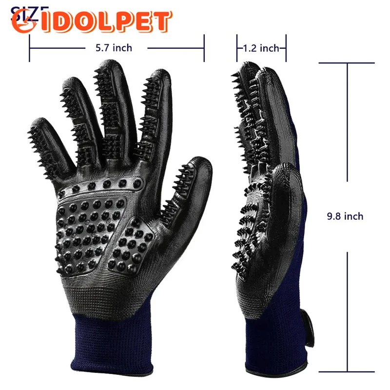 Guantes de aseo para mascotas, guantes para quitar el pelo de baño, guantes de ducha para mascotas, cepillo para quitar el pelo de perros y gatos, cepillo removedor de goma