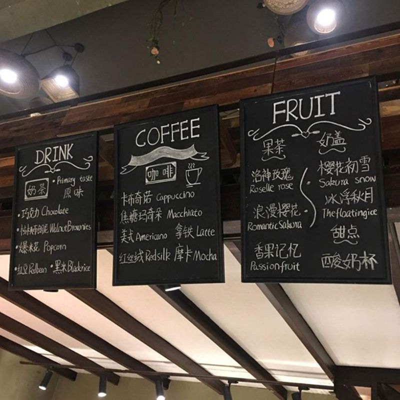 Rectangle Hanging Wooden Message Blackboard Chalkboard Wordpad Advertising Board 1XCB