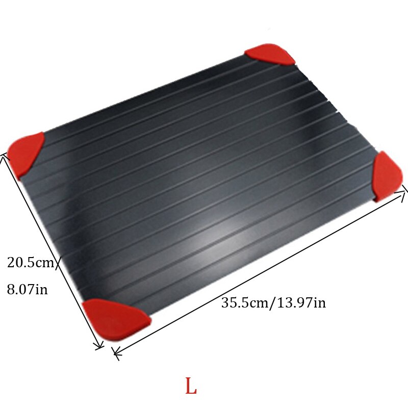 Aluminium Snelle Ontdooien Lade Vlees Ontdooien Board Eco Vriendelijke Quick Ontdooien Voedsel Veilig Verse Gezonde Plaat Board Keuken Tool: L with 4pcs corners