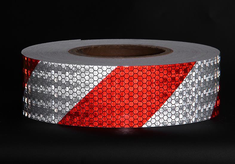 5cm*45m Twill Traffic Safety Reflective Warning Tape Road Sign Protective Self-adhesive Sticker: 5cm Red White