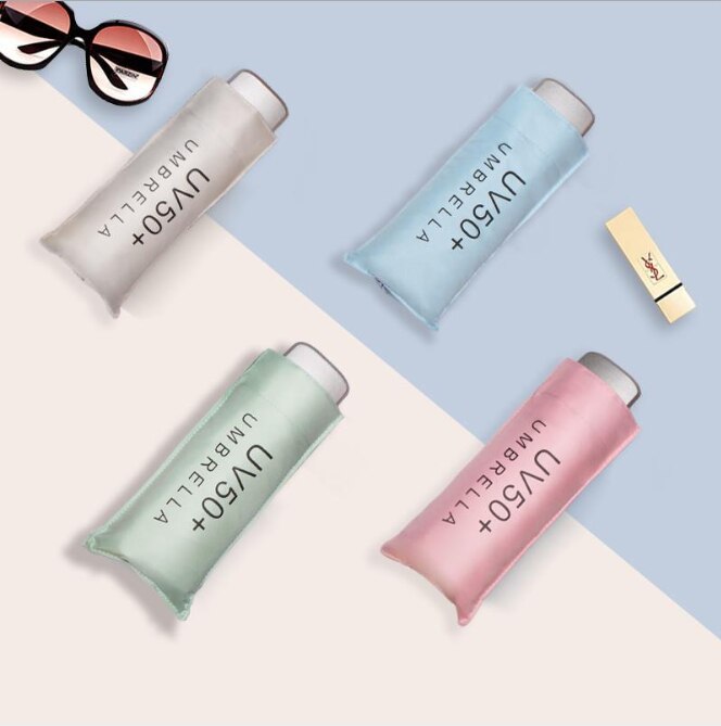 The Ultralight five-fold Umbrella UV Folding Umbrella Sunny Rain Dual Pocket Sun Umbrella Sun Umbrella