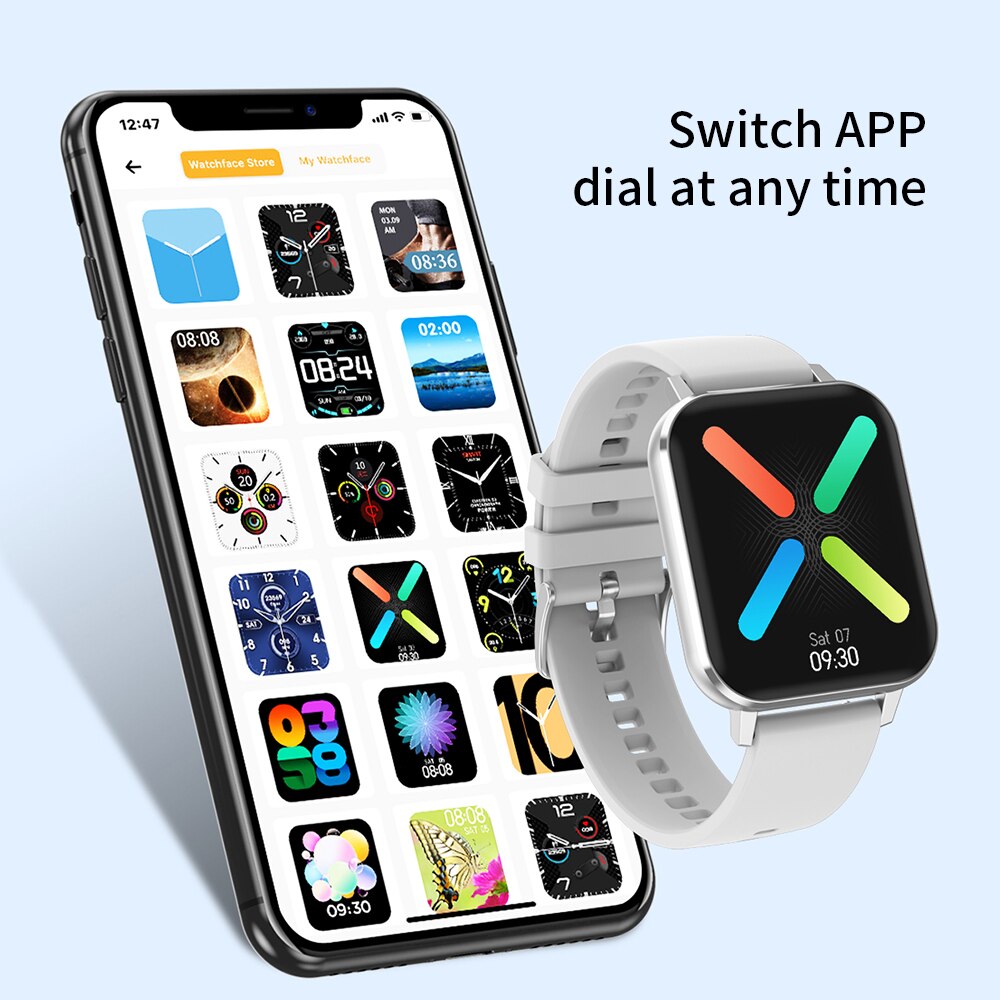 Dtx Smart Horloge IP68 Waterdicht 1.78Inch Grote Scherm Ecg Hartslag Bloeddruk Mannen Vrouwen Smartwatch Voor Ios Android