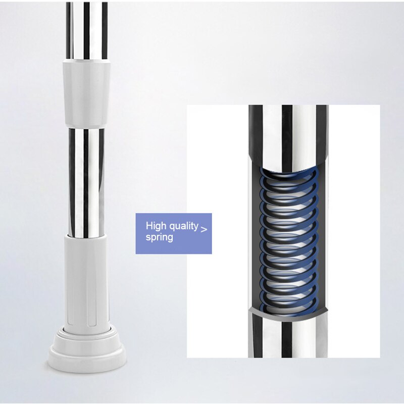 Newly Spring Loaded Telescopic Rods Adjustable Rail Poles Clothes Wardrobe Tension Rail Pole Rods MK