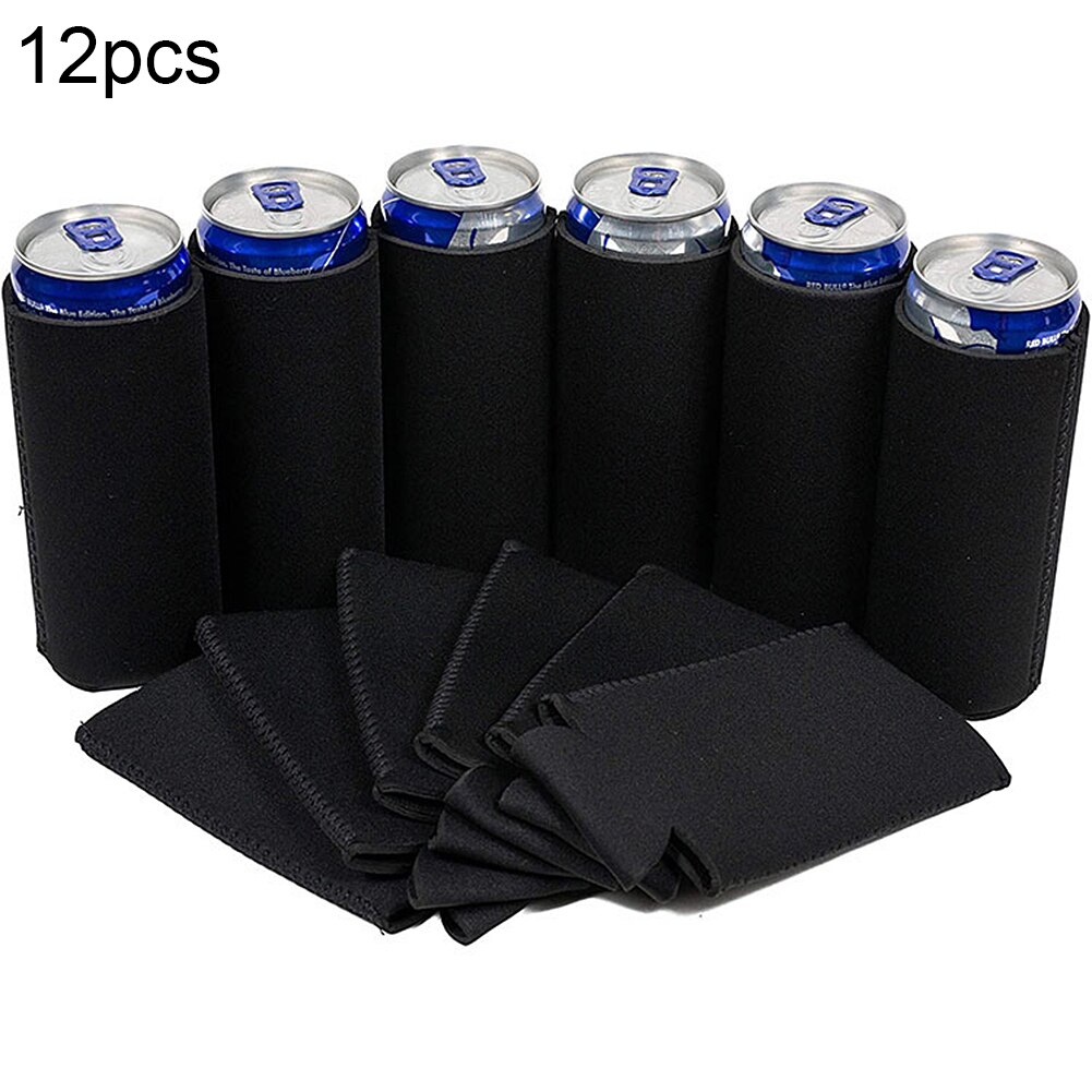 12pcs Beer Sleeves Camping Can Cup Soda Cover Neoprene Drink Cooler Bottle Can Cooler Sleeve Outdoor Sleeve for Party Wedding: A2