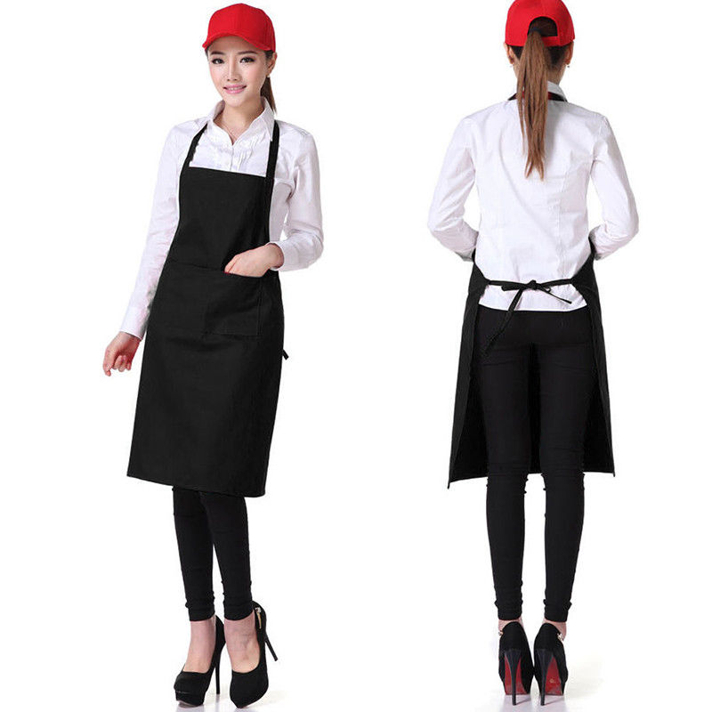 9 Colors Kitchen Cooking Aprons 60*70cm Brief Pockets Cleaning Indoor Use Mother Girl Baking Dress Plain Home Tool