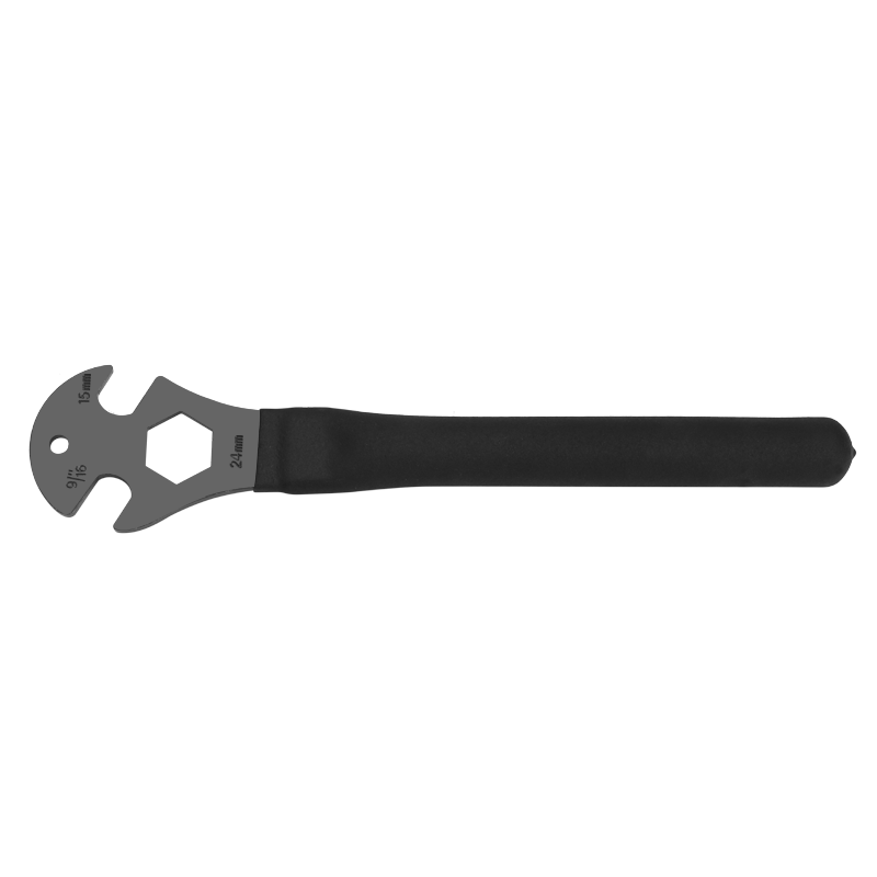 Llave de Pedal de bicicleta con mango Extra largo, pedales de bicicleta de montaña y carretera, removedor de instalación, herramienta de reparación de reemplazo, llave inglesa de 15mm: Negro