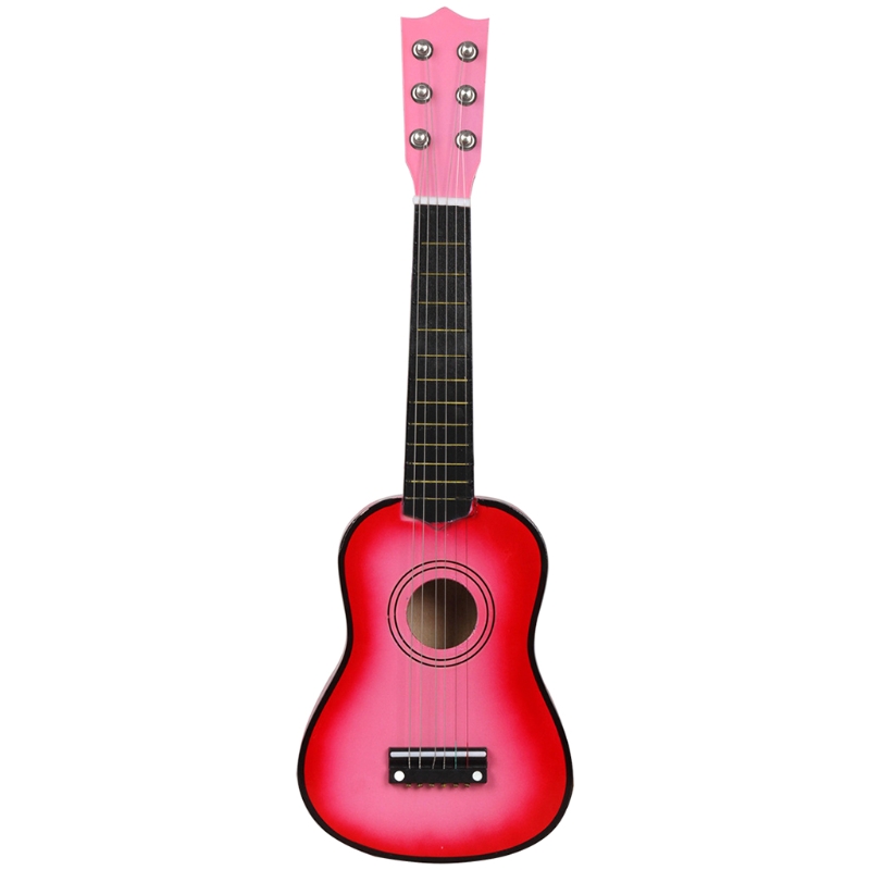 21 Inch 6 String Basswood Acoustic Guitar Small Guitar For Beginners Practice Kids Practical Playing Musical Instruments: Pink