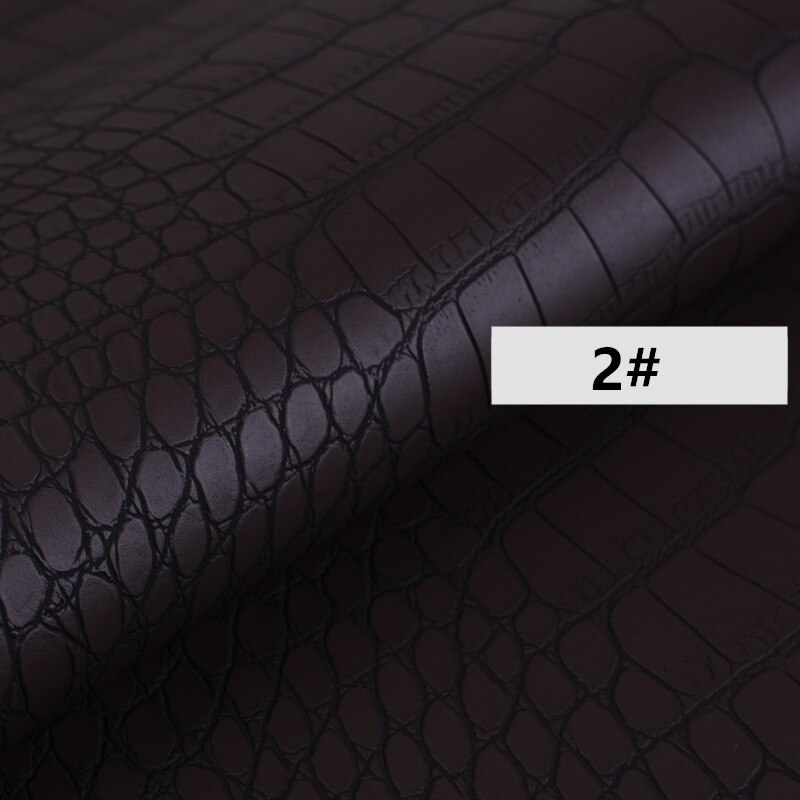 50x138cm 0.8mm Faux PVC leather Fabric Imitation Crocodile Skin Embossed Synthetic PVC Faux Leather for Decoration Sofa Home: No02 Dark purple