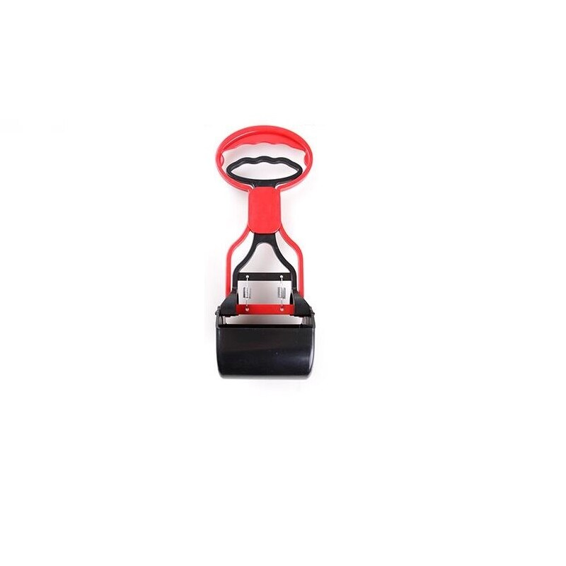 Recogedor de mascotas de 28 cm de largo, utensilio para recoger excrementos, pala con mango para limpiar residuos de animales, perros, cachorros, recolector de gatos al aire libre, herramientas de limpieza: Rojo