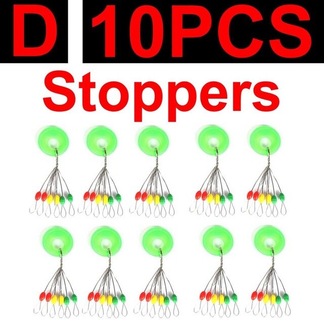 10 unidades de Señuelos de Pesca con cuchillas, señuelo de pesca con mosca, cuchara pequeña, señuelo giratorio, aparejos, hoja giratoria, accesorios de señuelo de trucha DIY: D 10pcs stoppers