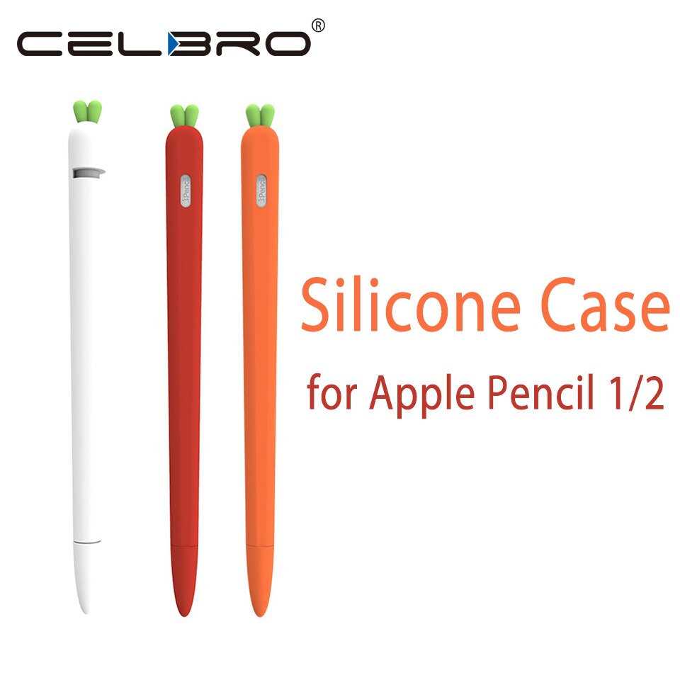 Zachte Leuke Wortel Siliconen Cover Voor Apple Potlood 1 2 Case Voor Ipad Tablet Touch Pen Stylus Beschermhoes Potlood cover Coque