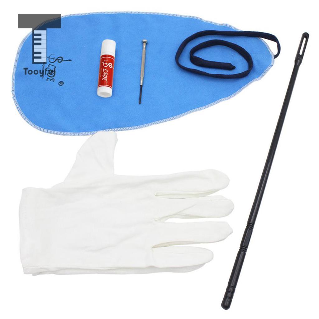 Fluit Cleaning Kit Set Schoonmaakdoekje + Stok + Kurk Vet + Schroevendraaier + Handschoenen 5 In 1