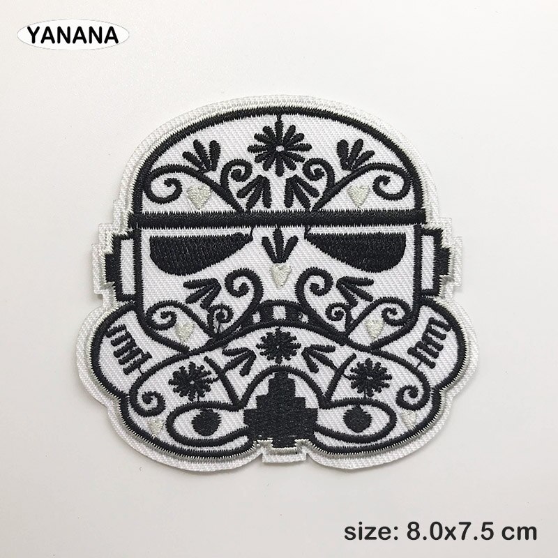 Alien hjelm stryge patches syning broderede applikationer til jakke tøj klistermærker badge diy tøj tilbehør: 4