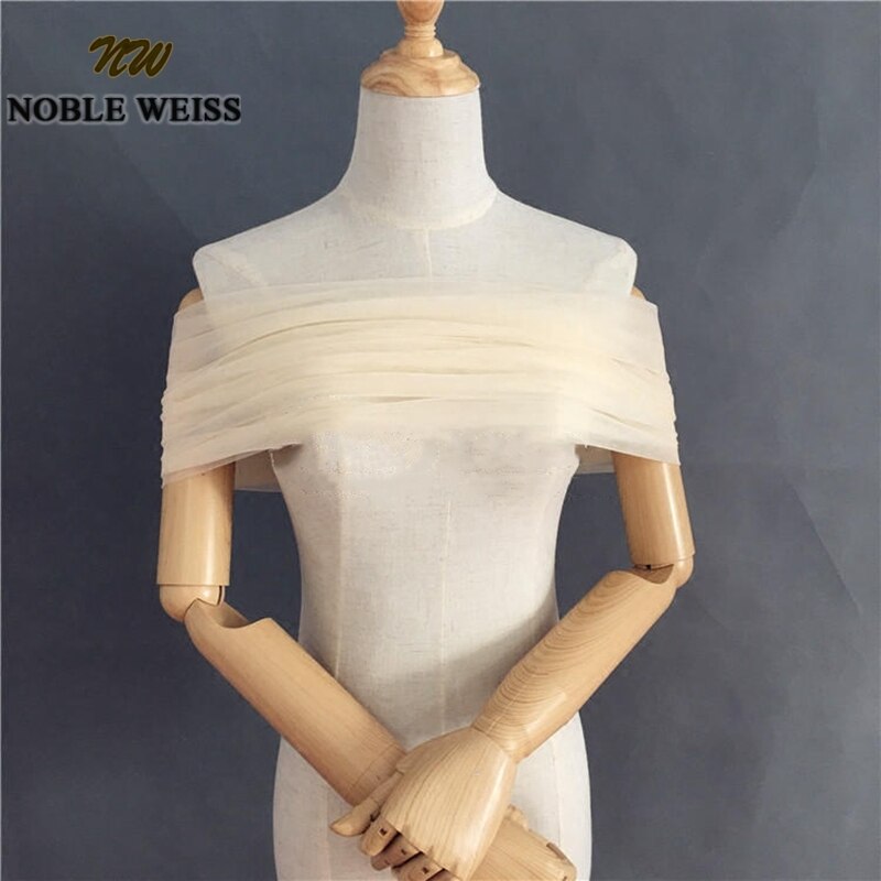 Kvinnor bröllop bolero jacka bridal wrap tyllillusion av axeln bridal capes brud tillbehör