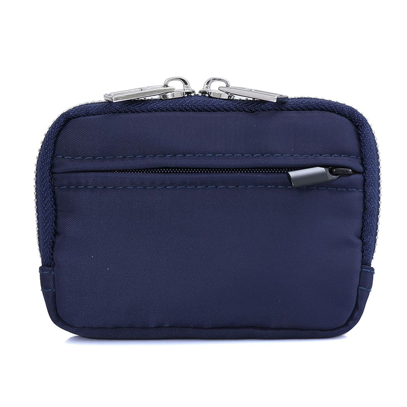 Nylon Clutch Bag Mini Purse Male Female Coin Credit Card Organizer Pouch Zipper Waterproof Card Holder Wear-resistant Wallet: Blue