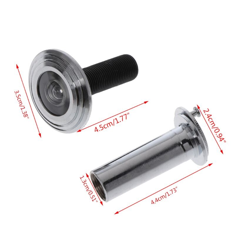 Stainless Steel Peephole for Front Door with Privacy Cover Hidden Security Door Viewer 200 Degree Wide Viewing Angle