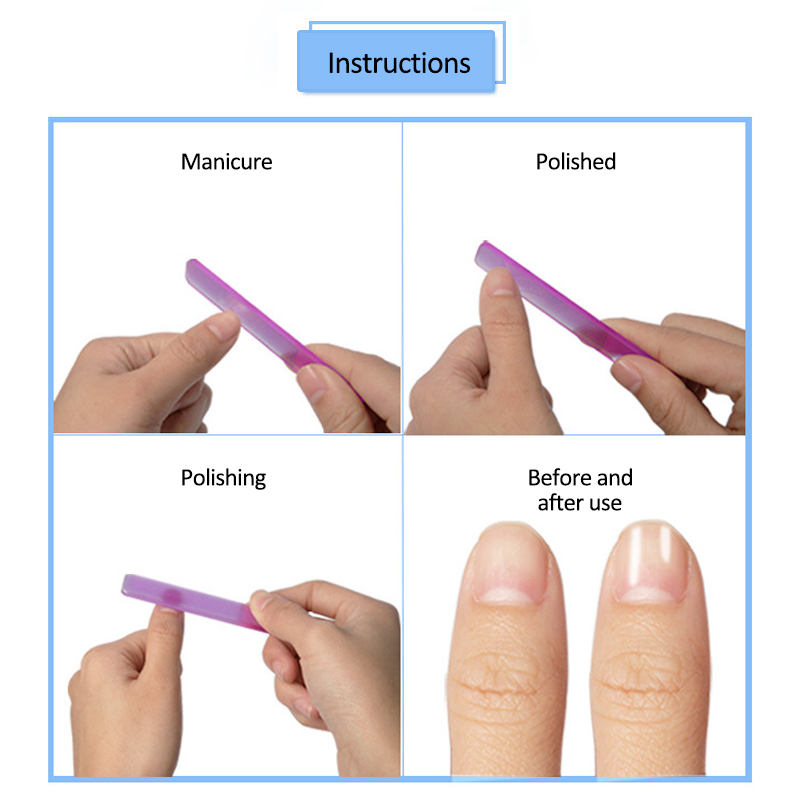 Limes à ongles en verre Nano, ponçage Transparent, polissage, meulage, tampon à ongles, lime Durable, outil de manucure, 1/5 pièces
