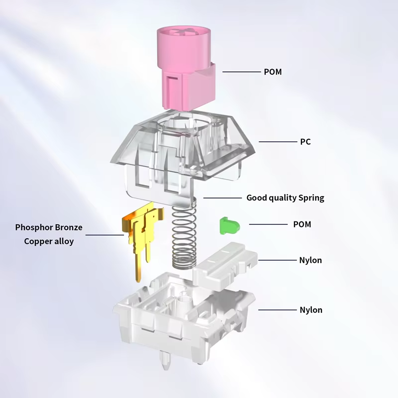 Kailh Box Silent Pink Switch Mechanical Keyboard Switch Office Waterproof and Dustproof Linear 3 Pins Switchs Swap Kit DIY