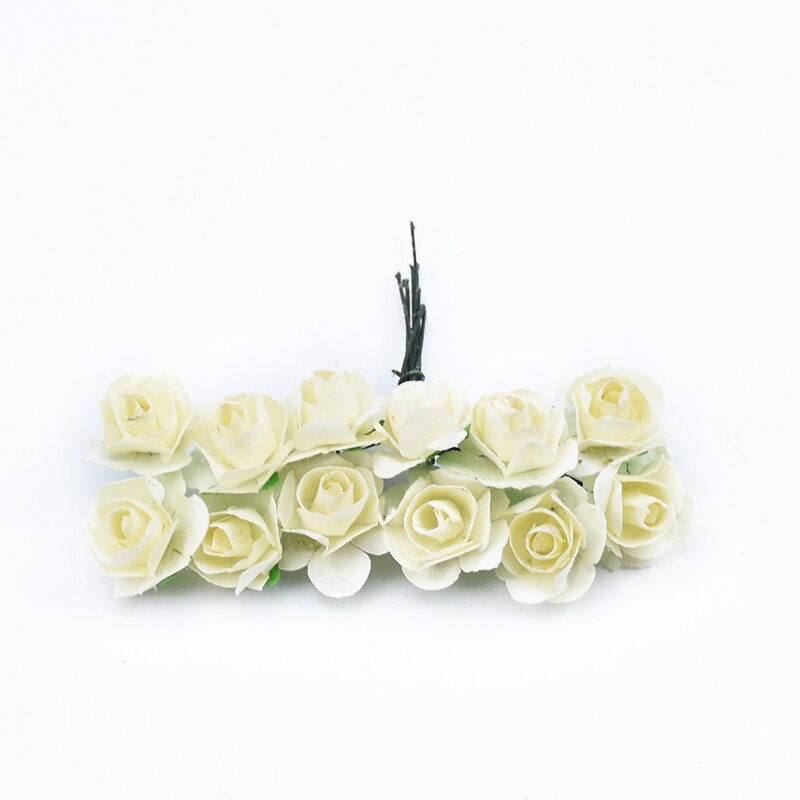 72 stykker mini papir blomster gør-det-selv slik æske bryllup brude tilbehør clearance julekrans billige kunstige blomster: 14