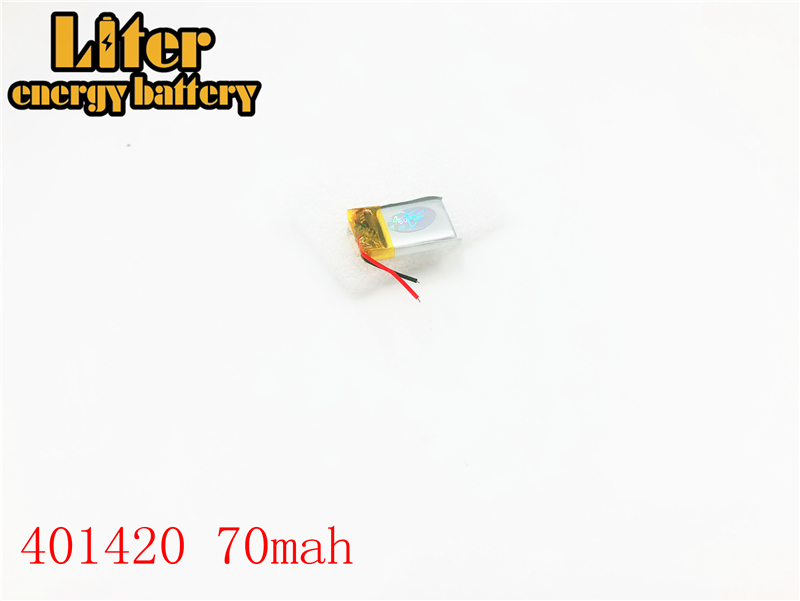 3.7V 70mAh 401420 401520 Lithium Polymer LiPo Rechargeable Battery For Mp3 Mp4 PAD DVD DIY E-book bluetooth Headphone
