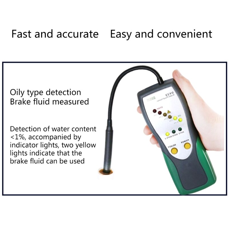 Brake Fluid Tester High Precision Car Brake Fluid Detector with High-Precision Probe Compatible with DOT3 DOT4 DOT5.1