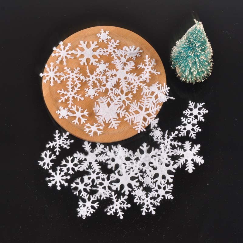 100 Stks/partij Sneeuwvlok Sticker Wit Niet-geweven Patch Diy Scrapbooking Applicaties Ambachten Kerst Home Decor Cp2164